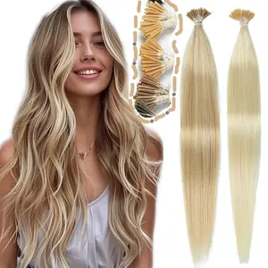 30g 50pcs I Tip Hair Extensions Real Human Hair Micro Beads Easy Install Straight Long 12-20inch Blonde Brown Black