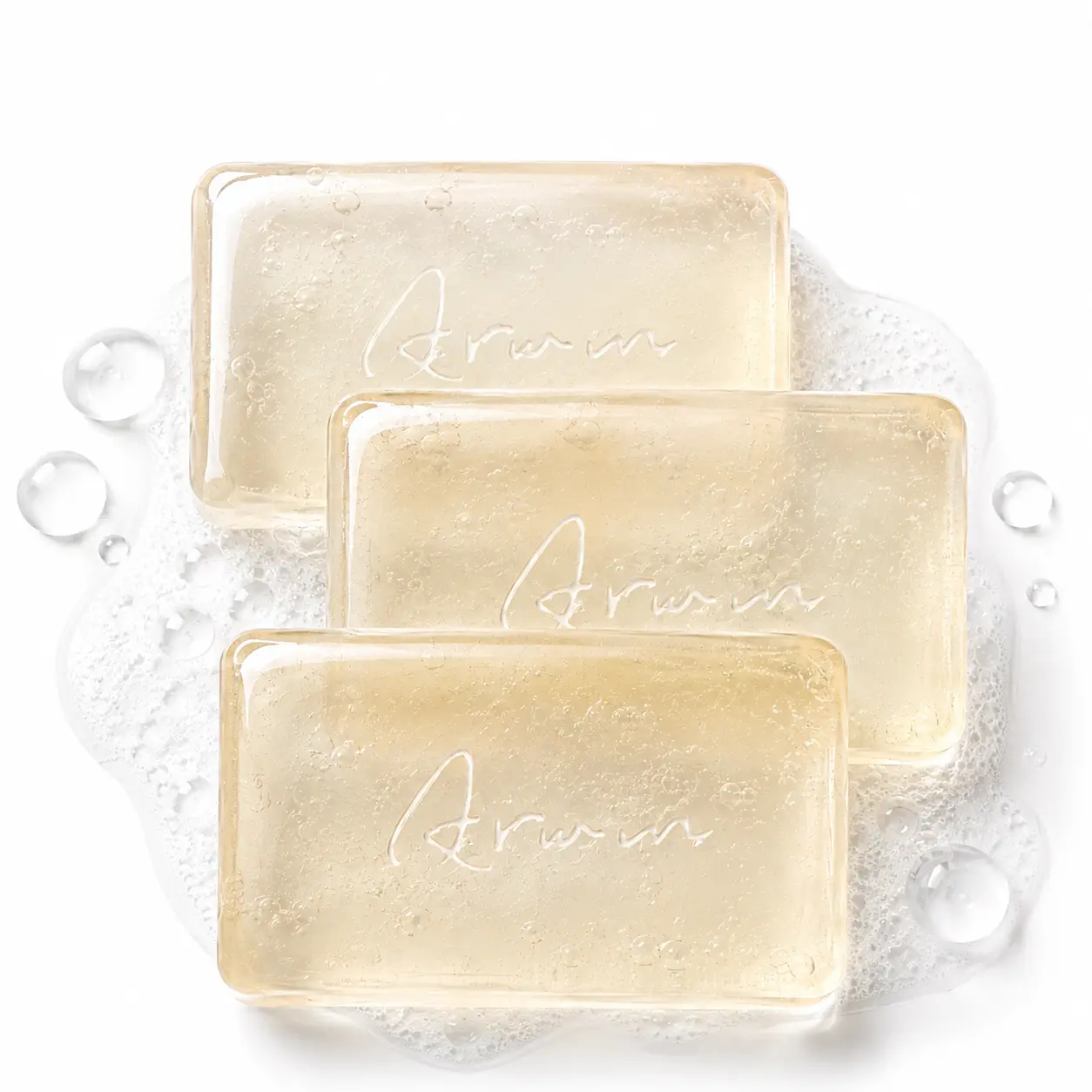 ARWIN [Pack of 3] Phytoncid Extract Transparent Soap with Hyaluronic Acid - Skin Repair Body Care Product, 3-in-1 Gentle Daily Cleanser for Sensitive & All Skin Types (Face, Body, Hand) | Fresh and Clean