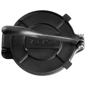 VEVOR Tortilla Press, 10 Inch Tortilla and Roti Maker, Cast Iron Heavy Duty Tortilladora Press, Pre-Seasoned Pataconera Maker with 100 Pcs Parchment Paper, Dough Maker for Flour Tortilla, Tawa, SilverSummervibes