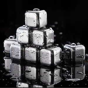 6/8 Pcs Reusable Stainless Steel Ice Cubes with Tongs Whiskey Cubes Vodka Metal Rocks Tool Ice Stones Rocks for Summer Drinks Chilling Whiskey Iced Coffee Vodka Liqueurs Wine Not Solid