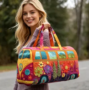 Bohemian-style short-trip bag and gym bag—lightweight and easy to carry, featuring digital prints and design elements infused with a Hip-Hop aesthetic.