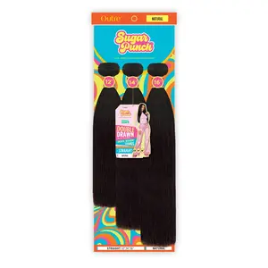 Outre Unprocessed Remy Human Hair Weave Sugar Punch 3 Bundles Straight