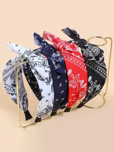 Boho Style Knotted Tie Wide Headband Set, Fashionable Hair Accessories for Women & Girls, Minimalist Headwear Suitable for Thick Hair