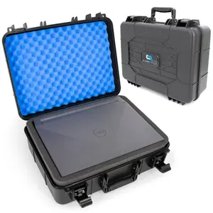 CASEMATIX 15.6 Inch Hard Laptop Case Rugged Shockproof Travel Case with Foam Protection Fits 15 Gaming Laptops Up to 14.5 x 10.5 - Charger & Accessory Storage