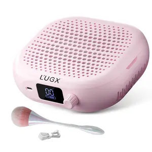Professional Mini Nail Dust Collector, 6000rpm Powerful Dust Cleaner, Quiet Suction Machine for Acrylic Nails, Salon & Home Use, Includes Dust Brush, Nail Care