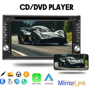 6.2 Inch 2 Din MirrorLink Bluetooth CD/DVD TF Multimedia MP3 Player Car Stereo Receiver Wireless and Wired CarPlay/Android Auto