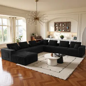 【8 Packages shipping】142*142inch 8 seater Boneless sectional couch,Oversized U-Shaped Modular cloud couches with ottoman,Free Combination,NoAssembly Required,For Big Comfy LivingRoom Apartment,Modern Upholstered Sofa