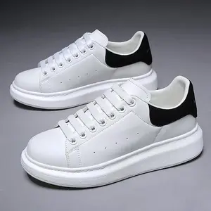 2025 Spring and Summer Outdoor White Men's Thick-Soled Fashionable All-Matching Height Increasing Breathable Sports Casual Shoes for Couples lightweight athletic sneaker trendy running shoe non-slip breathable design
