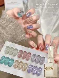 1pc Aqua Diamond Cat Eye Nail Gel - Shimmering Waterdrop Effect With Crushed Diamond Sparkle, Perfect For Glamorous Self-Expression & Special Occasions, Long-Lasting & Chip-Resistant