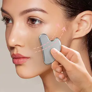 Portable Stainless Steel Body Facial Scraping Board, Deep Tissue Massage Tool, Facial Beauty Massagers, Facial Care Tool, Improves Circulation, Anti-Wrinkle, Ergonomic Design