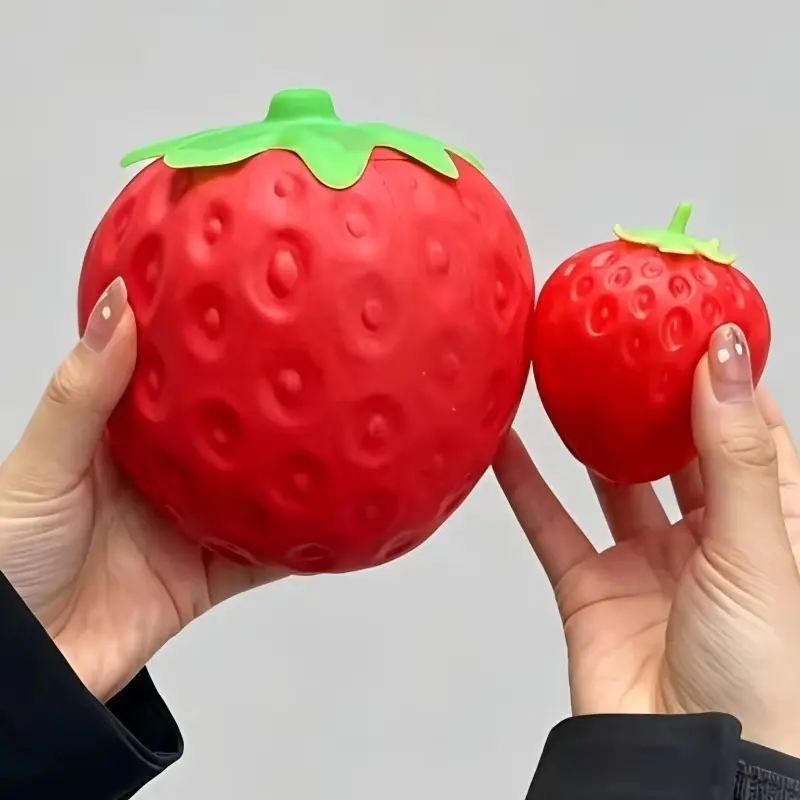 Jumbo Strawberry Fruit Squishy Toy Giant Strawberry Squishy Toy Extra Large Size Slow Rising Stretchable Venting Ball Squeeze Anti-Anxiety Sensory Fidget Toy for Adults Gifts
