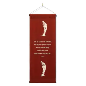 Inspirational Wall Decor "Buddha - Aim For Success" Banner, Inspiring Quote Hanging Scroll, Affirmation Motivational Uplifting , Thought Tapestry