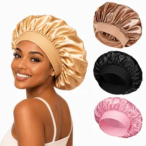 Silk Satin Bonnet for Curly Hair - Soft Elastic Night Sleep Cap for Frizz Control & Hair Protection