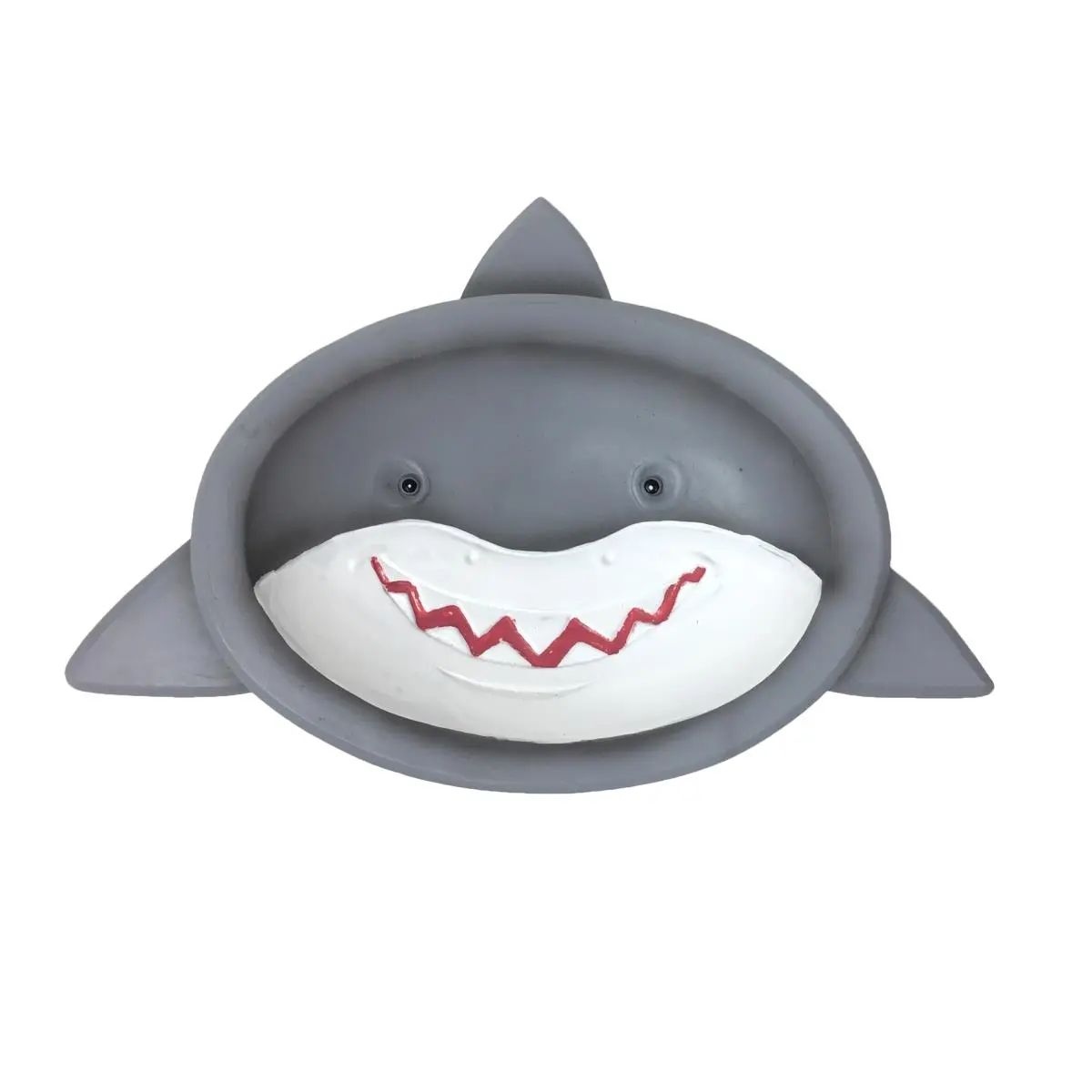 212 MAIN Durable Polyresin Fish 'n Sharks Soap Tray & Trinket Holder - White, Easy-Clean, Freestanding, Wall-Mountable Bathroom Accessories (Model 70033) with Kid-Friendly Design