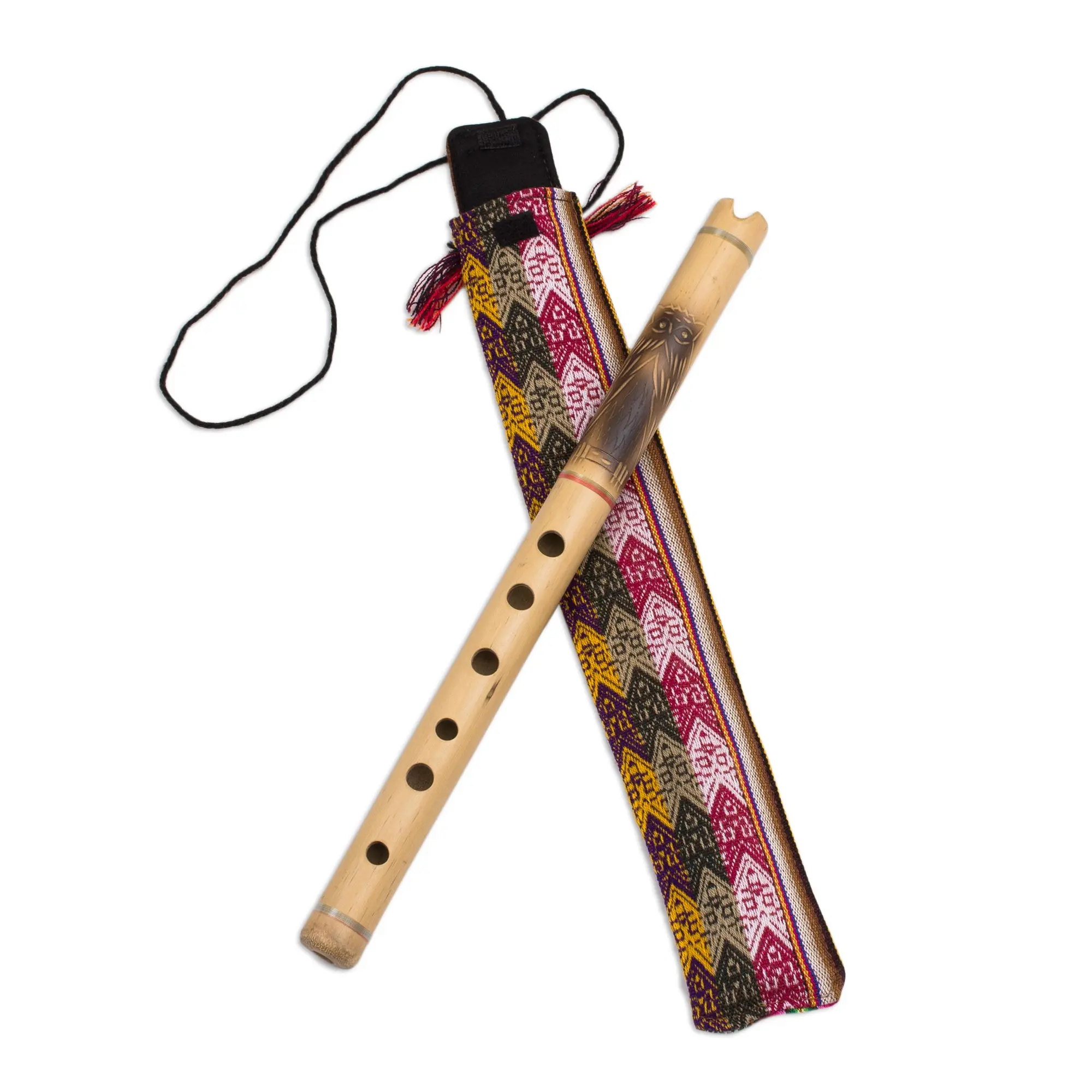 Novica Bamboo Quena Flute, 'Night Owl'