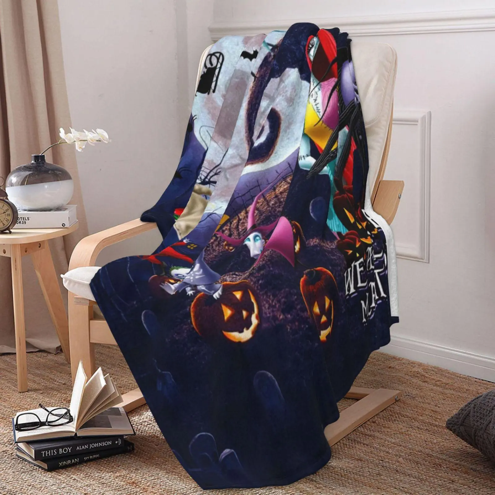 SPXUBZ Christmas Movie Blanket Soft Warm Cartoon Flannel Throw Blanket Lightweight Car Sofa Bedroom Blankets Gifts for Kids Young Adults Men Women Boy Girl