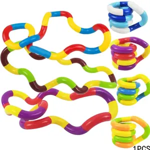 Twist & Turn Toy Set, 18-Section Color-Changing Stress Relief Fidget Spinner, Stress Relief Fidgeting, Anxiety Fidgets, Fun Twisty Rope Puzzle Game for Kids & Adults, Anxiety Relief Products
