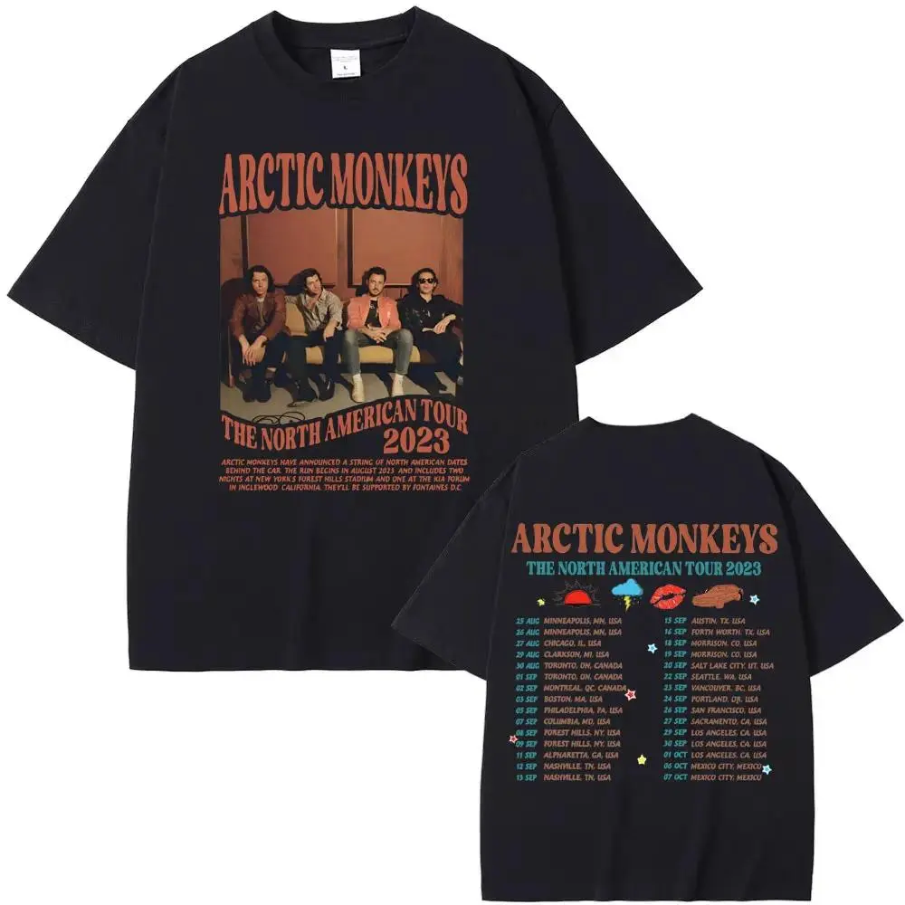Rock Arctic Monkeys Music Concert Tour T Shirt for Men Women Vintage Hip Hop Punk T-shirt Fashion Oversized 100% Cotton T-shirts