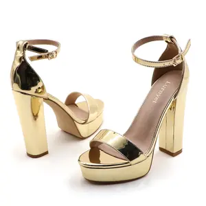 Women's High Heels Platform Sandals  Open Toe 5-inch Chunky Block Heel with Adjustable Ankle Strap Heeled Footwear Elegant Fashion Girl Comfortable Summer Casual Dressy Shoes for Party Wedding Dating Evening