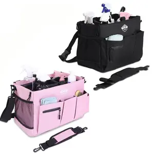 The black cleaning bag features adjustable shoulder and waist straps for easy carrying and storage. Travel Organizer Bag / Travel Organizer Set