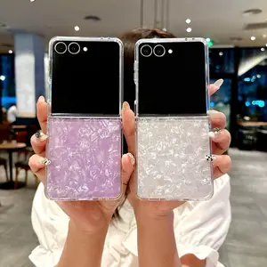 Luxury Aurora Seashell Plastic Cover For Samsung Galaxy Z Flip 7 6 5 4 3 Case