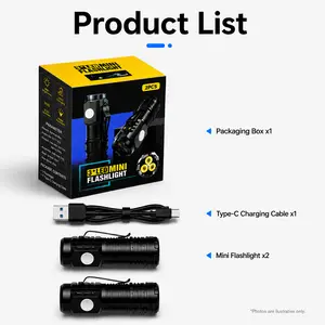 2-Pack Rechargeable Mini LED Flashlights with USB Port,High-Brightness Luminous Beam, 3 Modes, AdjustableFocus, Compact Size, Powerful Energy, HomeImprovement Tools and Gadgets, Outdoor CampingEssentials