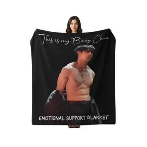 Stray BangChan Abs K-Pop Sherpa Fleece Blanket, Cozy Stay Decor Gift for Fans, Bedroom Bedding, Unique Keepsake, Kpop Fun Gift It is an excellent gift for children, family and friends