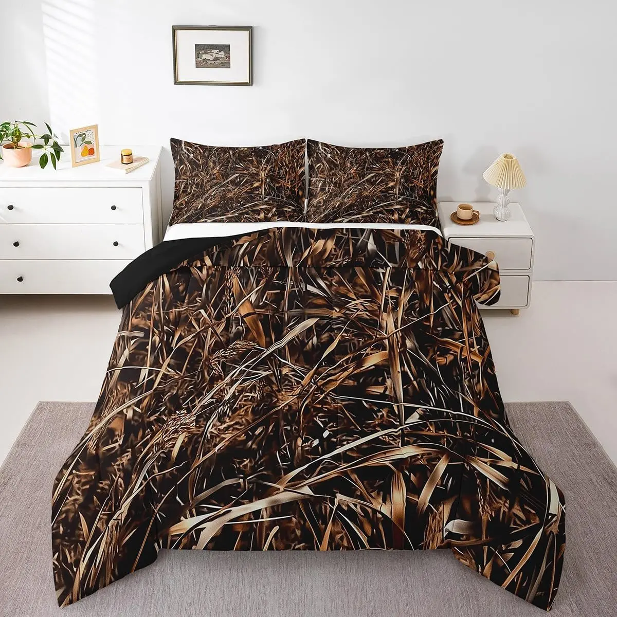 Feelyou Camo Print Queen Duvet Set - Breathable Lightweight Microfiber Bedding, All Seasons Multi-Size, Machine Wash Easy-Care, for Boys, RV Camping