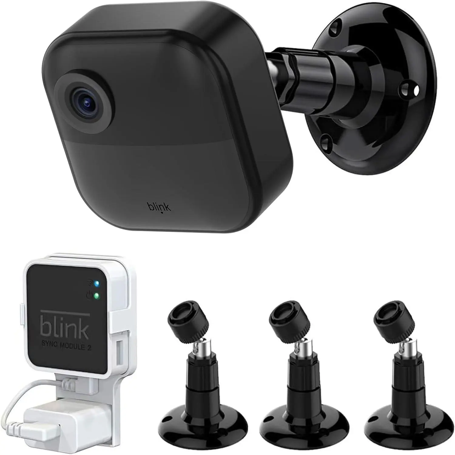 All-New Blink Outdoor Camera Mount,Compatible with Blink 4th and 3rd Gen Outdoor Camera,360 Degree Adjustable Mount with Blink Sync Module 2 Outlet Mount for Blink Camera System (Black,3Pack)