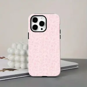 Pink Floral Girly Design Element-Design Phone Case, Suitable For IPhone Models 17,16, 15, 14 Pro Max, 13, 12, 11, XR, XS Plus Phone Cases, Made Of TPU Silicone Material, Providing Shock And Compatible with Samsung Galaxy S25