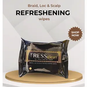 Braid, Loc, & Scalp Refreshing Wipes 25 Pack Haircare Cleanser Conditioner Shampoo