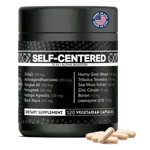 Self Centered: 12-in-1 Masculinity Maximizer Supplement with Shilajit vitamin , Tongkat Ali, Fadogia, & more (2 Month Supply) ashwagandha Organic