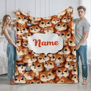 Cute Hamster Pattern Plush Blanket for Home and Outdoor Use Perfect Gift for Animal Lovers Kids and Teens Ideal for Christmas Birthday and Holiday Presents Soft and Warm Cozy Throw for Sofa Bed and Travel Use Personalized Option Available