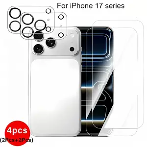 4-In-1 HD Tempered Glass Screen Protector + Camera Lens Protectors, Compatible with iPhone 17/16/15/14/13 Series, Anti-Glare Outdoor Use, Protective Smartphone Accessories, Cover