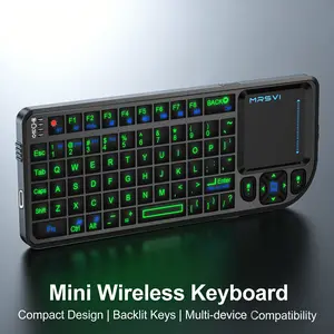 Wireless Mini Keyboard with Touchpad, Portable 2.4GHz USB & Bt5.0, Rechargeable Backlit, Mouse Combo, Qwerty for Smart TV, PC, Laptop, Xbox, Ps4/5