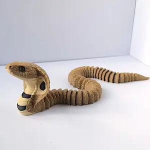 Realistic 3D Printed King Cobra Statue, Animal Figurines, Home Decor Sculptures, Lifelike, Durable Plastic Material, Ideal for Home & Office Décor, Unique Reptile Lover Gift