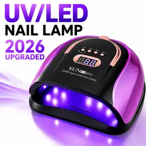 Professional UV LED Nail Lamp, 256W Fast Drying Manicure Light with 57 Beads, 4 Timer Settings, LCD Display and Auto-Sensor for Salon Quality Nail Art