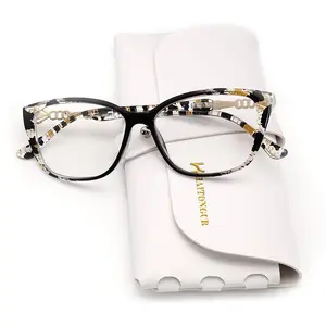 1 pc reading glasses with blue light protection lenses, red and black tortoise frames, fashionable style suitable for women, unisex, with glasses box and cloth