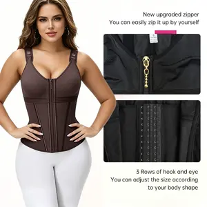 Women Zip Front Waist Trainer with Built-in Bra, Tummy Control Cincher  Postpartum Recovery Waist Trainer with Built-in Bra, Abdomen Compression Shaper  Adjustable Strap Waist Trainer Corset with Built-in Bra for Women, Hourglass Shaper Fit Curvy