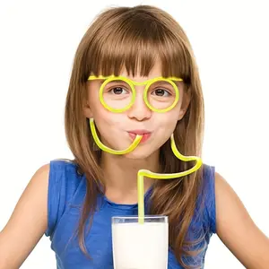 1-Pack Hilarious Drinking Straw Glasses - Quirky & Flexible Beverage Accessories Ideal for Birthdays, Parties, Social Gatherings Fun Gag Gift Unique Party Favor Masks