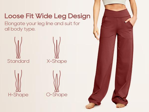 G4Free Wide Leg Pants for Women Loose Yoga Pants with Pockets Petite/Regular/Tall Stretch Casual Lounge Pants Comfort Basic Trouser Womenswear Bottom Wideleg Minimalist Baggy Oversize Oversized Breathable Breathable Breathable Breathable