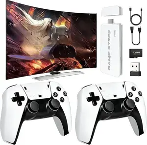 Retro Game Console Built In Games 128GB Retro Gaming Console HD TV Game Stick 19 Emulators 2 Wireless Controllers Plug and Play Video Game Console Portable Classic Gaming System for TV Family Game Night Gift for Adults Kids
