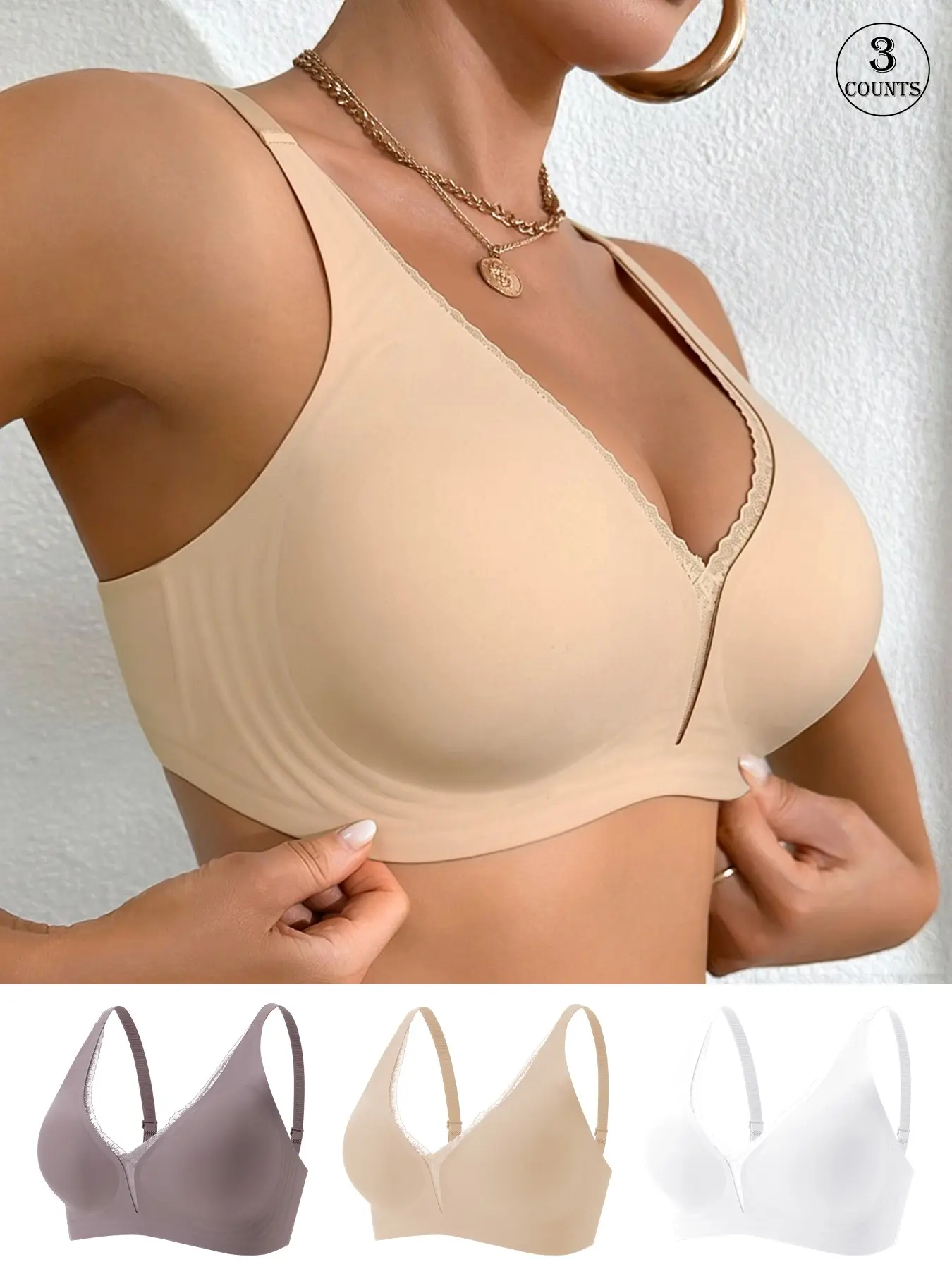 Women's Seamless Bralettes Underwear, No Underwire Jelly Design, Lifted Anti-Sag Support, Adjustable Straps, Ideal for Sports and Everyday Wear