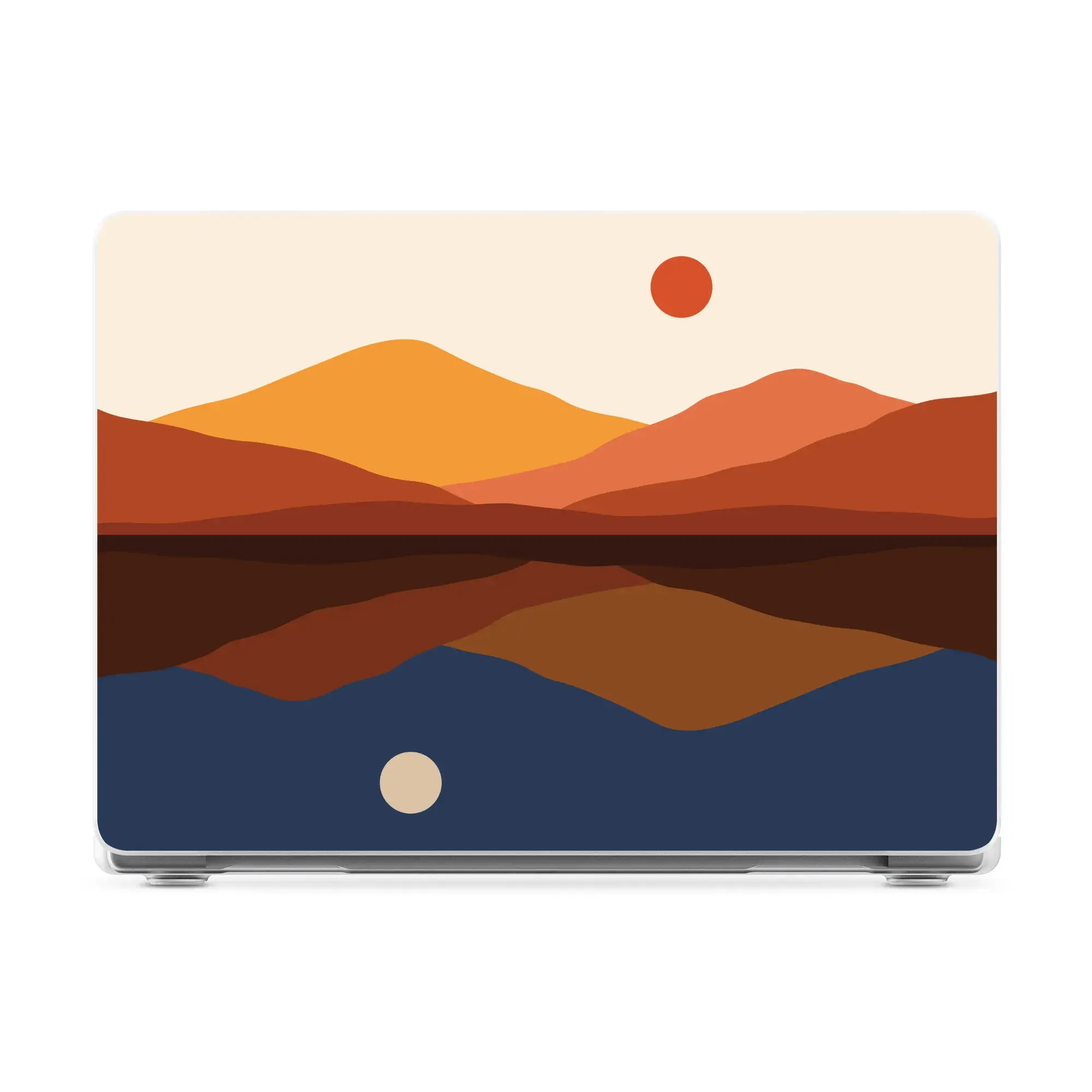 Casely MacBook Case | Opposites Attract | Day & Night Colorblock Mountains Laptop Shell | Snap-on Laptop Shell with Raised Anti-Slip Grip and Bottom Vent Cutouts | Hard Policarbonate Protective Laptop Cover