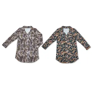 Hunting Season Long Sleeve Camo T-Shirt & Sleep Dress – Ultra Soft, Comfortable Women's Loungewear Perfect for Outdoor Lovers