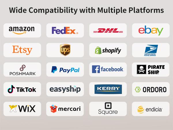 JADENS Bluetooth Shipping Label Printer 668BT-4x6 inch Thermal Piinter Compatible with iOS, Android, PC, Mac, Etsy, Ebay, Shopify, USPS
