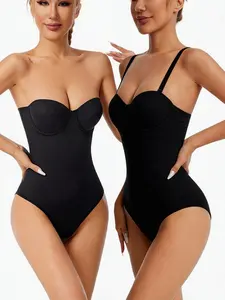 1 piece Strapless Bodysuit Shapewear with Bra - Tummy Control & Butt Lifting for Plus Size, Seamless Smooth Underwear for Dresses, Everyday Shaping Bodysuit