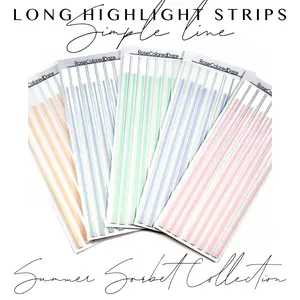 LONG Highlight Strips - Simple Line - Summer Sorbet Colors
