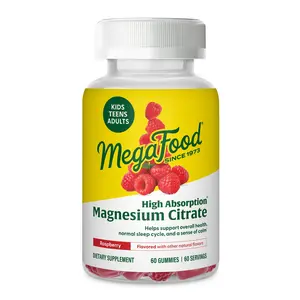 MegaFood Magnesium Citrate Gummies-Adults, Teens and Kids 4+ Helps Support Overall Health, Normal Sleep Cycle and a Sense of Calm-60 Servings