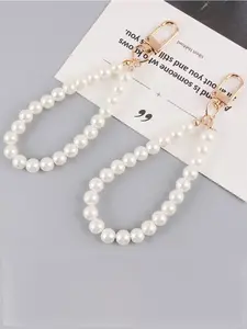 Creative DIY Imitation Pearl Keychain, Short Chain Bag Accessory, Handmade Bead Pendant, Phone Case Charm, Casual Style, All Seasons